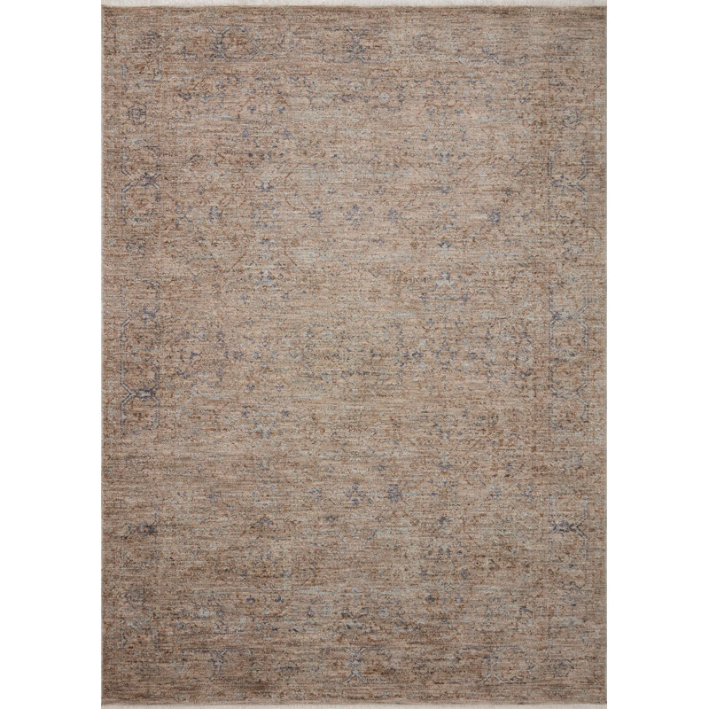 Angela Rose x Loloi Blake Taupe / Blue Area Rug, Rectangle 9' x 13'