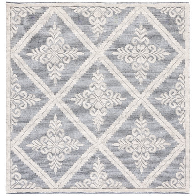 Vermont Hand Woven Wool Damask Rug