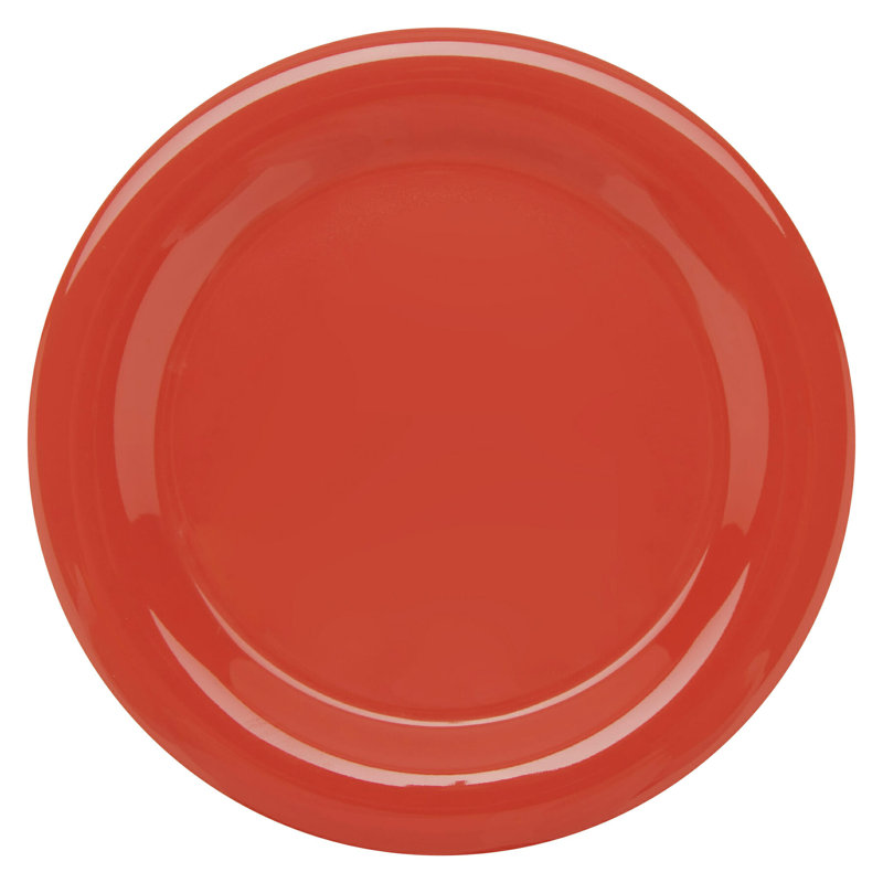 Assiette plate de qualité commerciale GET, 10,5 po (ensemble de 12), Orange