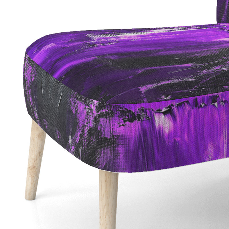 Chaise d'appoint, motif floral beige tapissé - motif floral beige II, Mauve / Noir