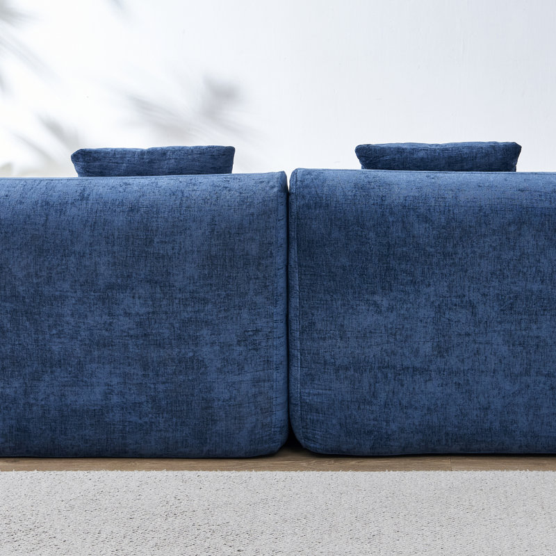 Canapés en chenille peu encombrants, design moderne incurvé pour le salon