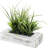 Artificial Green Grass Plants in Wood Planter Pot