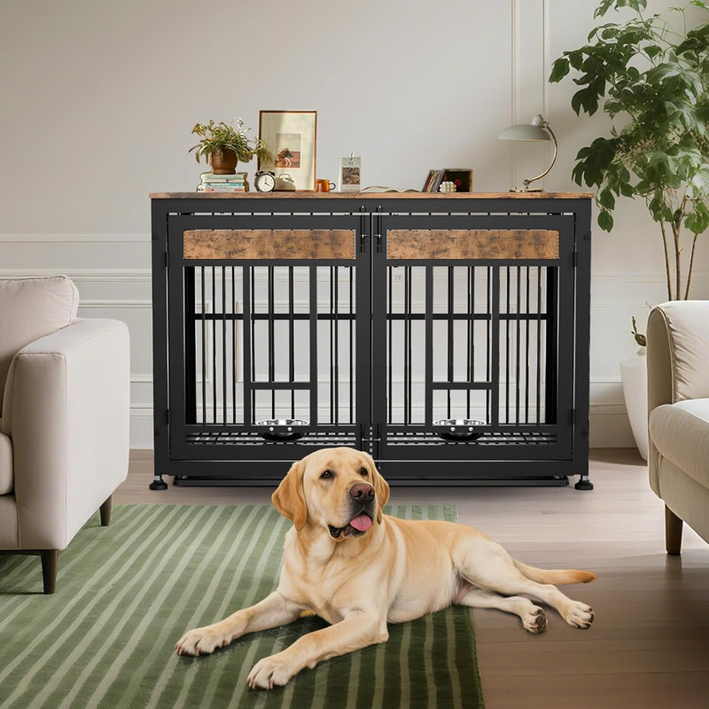 Caisse pour chien 48 po, H 32,3 po x l 47,6 po x P 31,3 po, Noir