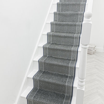 Stair Runner Geometric Machine Tufted Area Rug