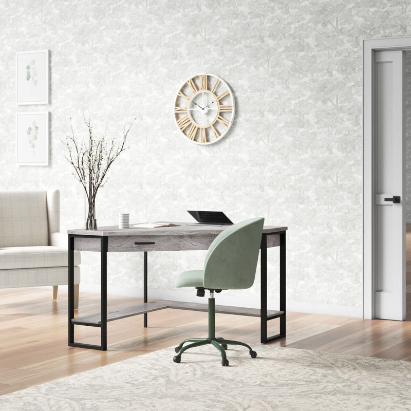 Bureau d'ordinateur Huggard, Gris clair / noir