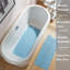 Tapis de bain pour douche: Tapis de bain en silicone doux antidérapant avec ventouses Tapis de bain pour salle de bain pour famille Tapis de douche très grand lavable à la machine - Bleu