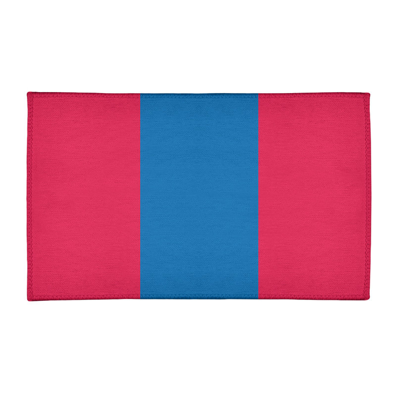 Tapis rouge/bleu rayé, Rectangle 3 pi x 5 pi