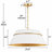 4-Light Large Textured Drum Pendant Light with Brass Accent, Modern Statement Lighting