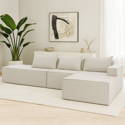 No Assembly Required 3 - Piece Chenille Sofa