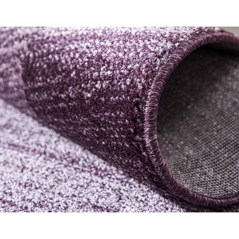 Tapis mauve à motif géométrique Sahr, Rond 6 pi 1 po