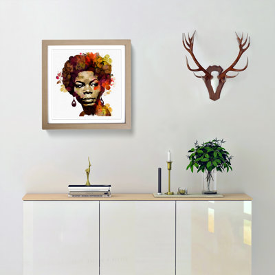 Nina Simone Floral Art - Framed Print