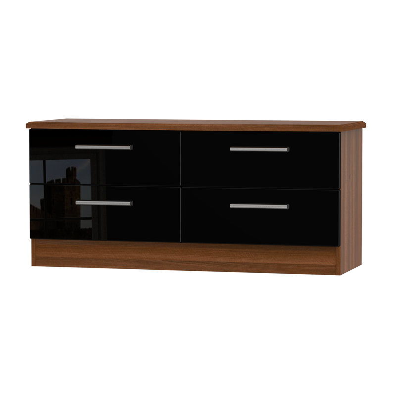Fully Assembled Yvette 4 Drawer Chest, Night/Black