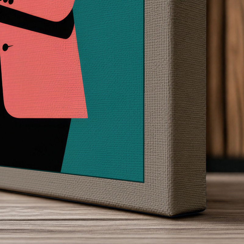 Trumpet Player Modern 1 Piece Wrapped Canvas Wall Art, 36x24 - 91.4 x 61.0 cm, Taupe Border