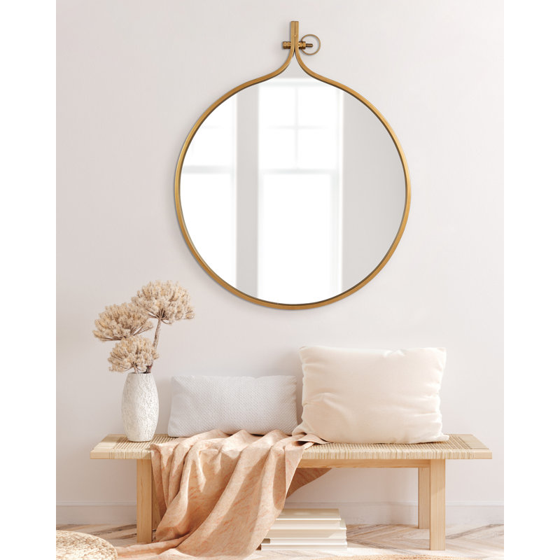 Miroir d'appoint Ristaino, Or, 37 po x 30 po
