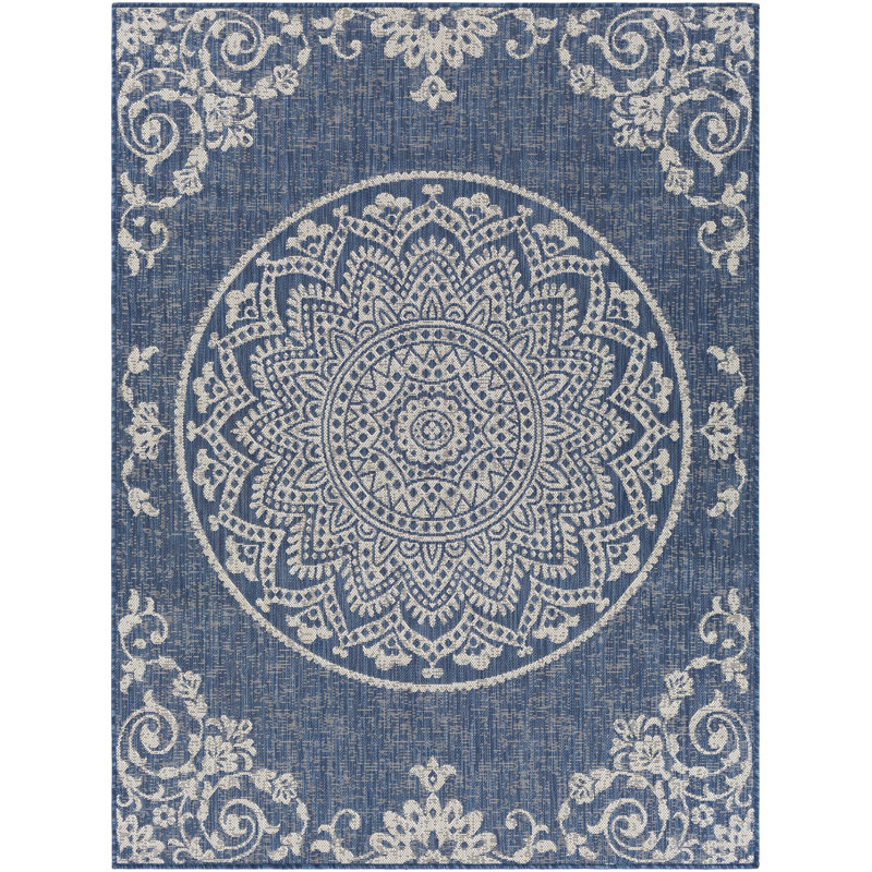 Tapis bleu marine / ivoire Acel, Rectangle 5 pi 3 po x 7 pi