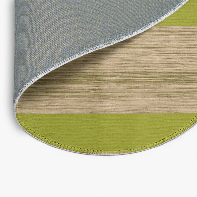 HorizontalStripes Brown Indoor and Outdoor Area Rug, Round 5'