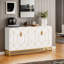 Buffet de 59 po de large moderne et autoportant, armoire de rangement durable à portes fermées pour espaces de cuisine et de salle à manger