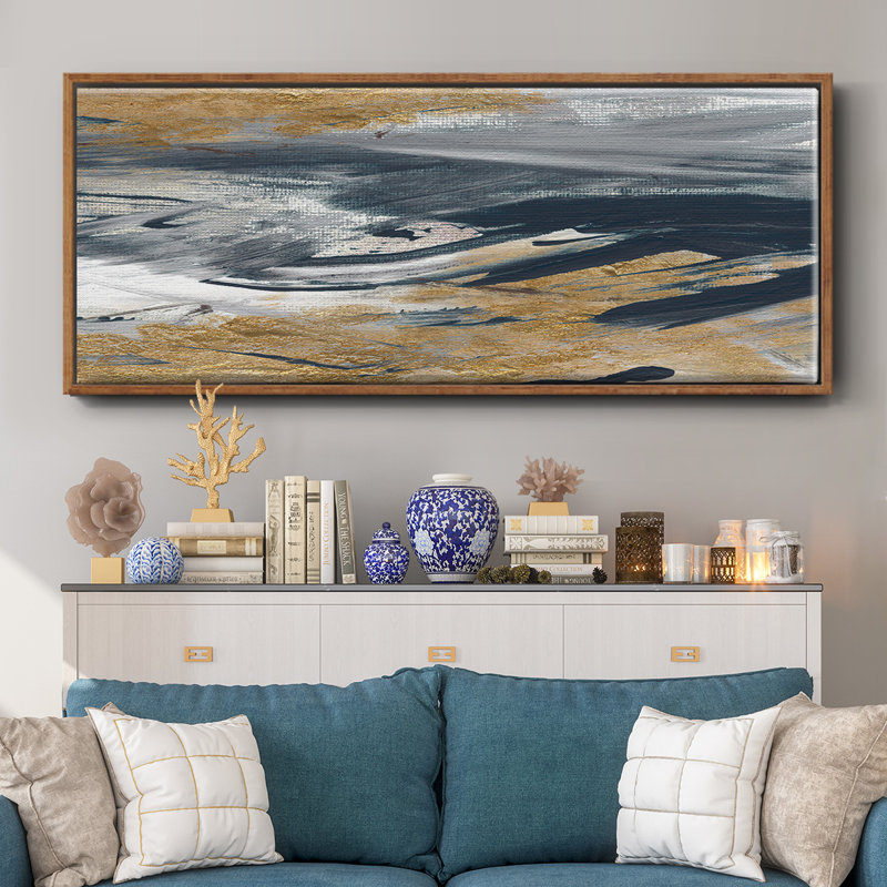 Tumultueux bleu marine - toile encadrée