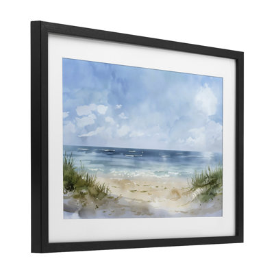 «Serene Summer Beachscape», reproduction encadrée sous verre, design by Creative Studio