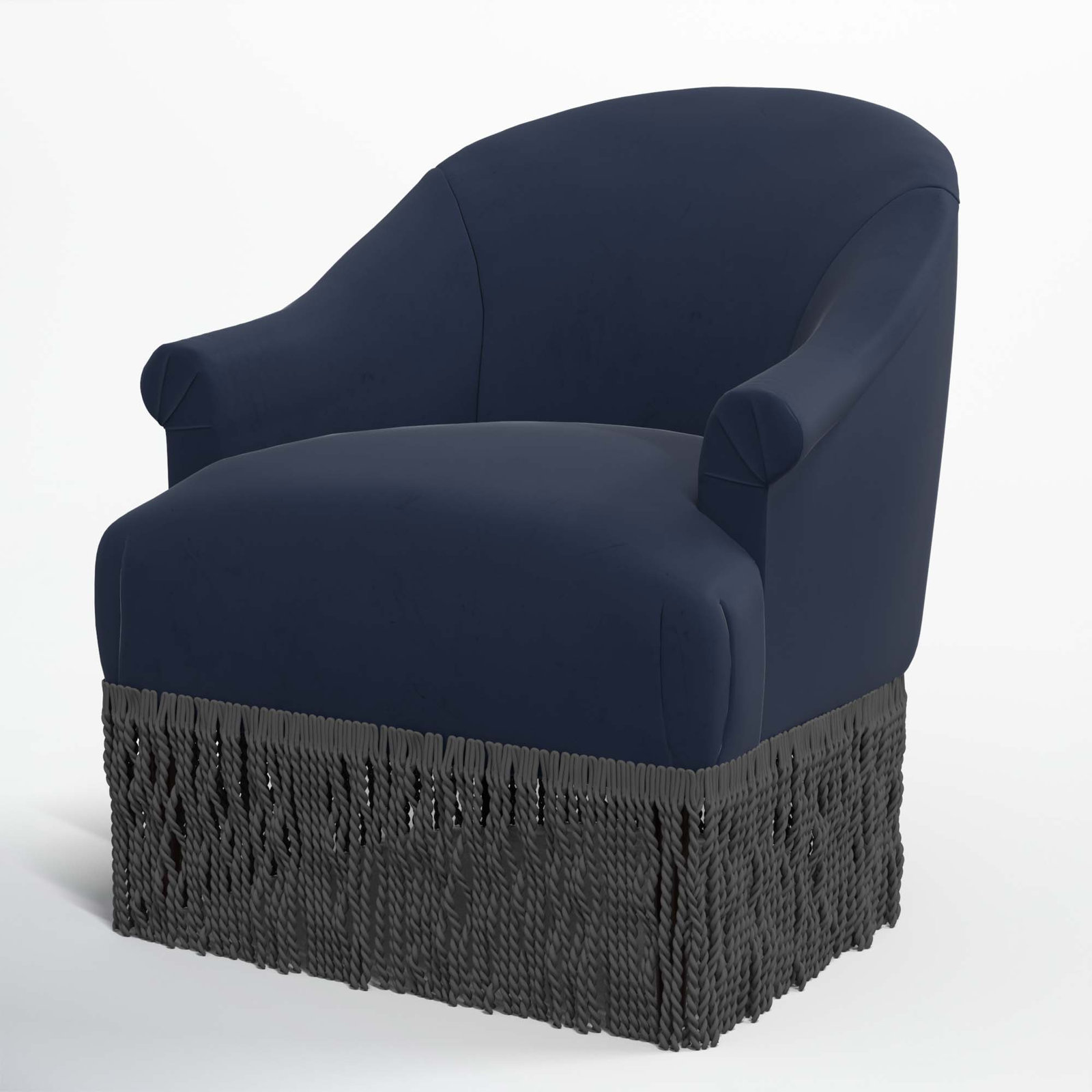 Callie Wingback Chair, Black, Classic Ink Performance Velvet