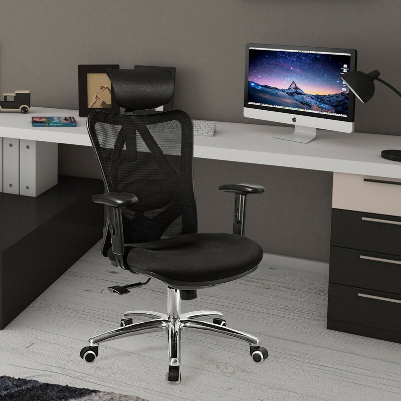 Chaise de bureau à haut dossier en filet réglable