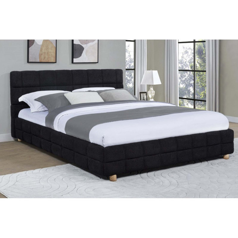 Lit plateforme grand moderne Modern, Noir, noir, noir, noir