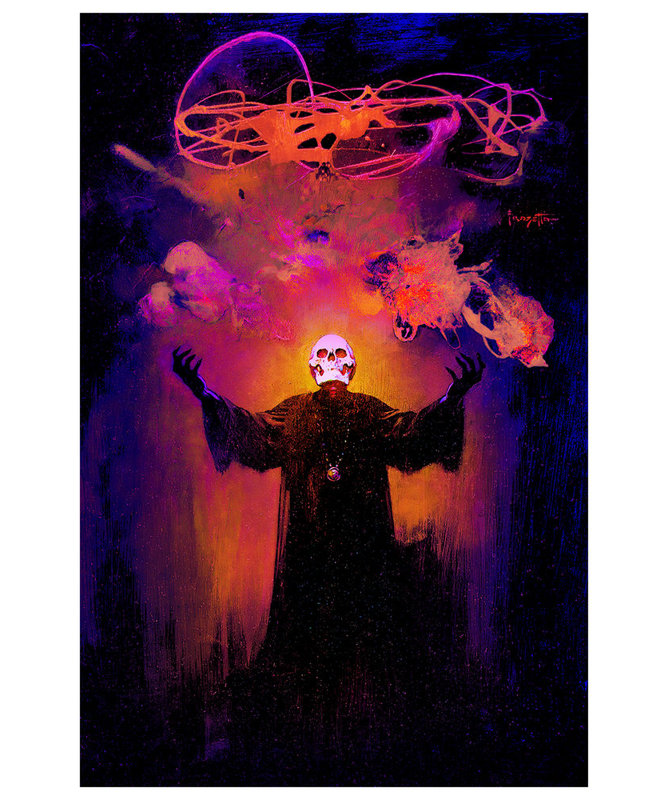  Officiellement sous licence New Devil Génération - Frank Frazetta - Non Flock Blacklight, affiche d'art - 24 x 36 po - reproduction décorative - papier affiche - prêt à encadrer