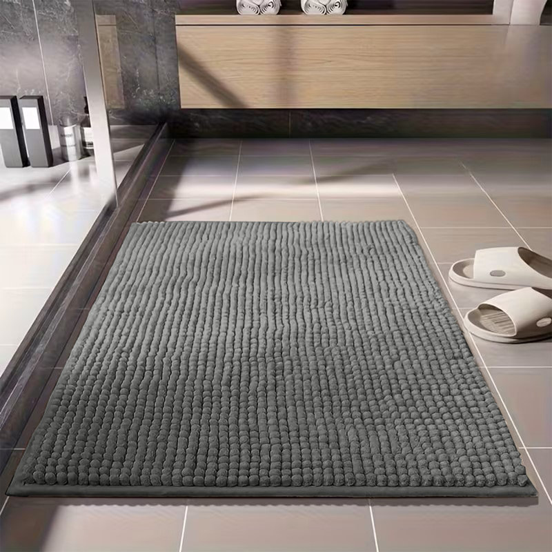 Ultra-Soft Non-Slip Absorbent Bathroom Rug, Grey, 40cm W x 60cm L