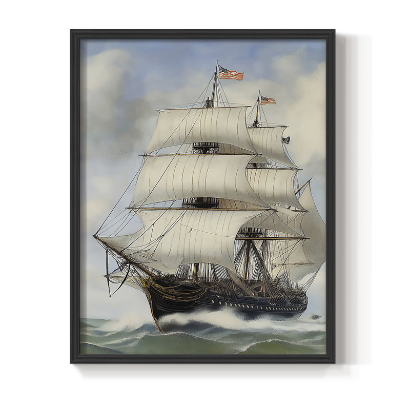 NAUTICAL Series LXV III, reproduction d'art encadrée - bois massif, H 11 po x l 9 po, Noir, noir, noir, noir