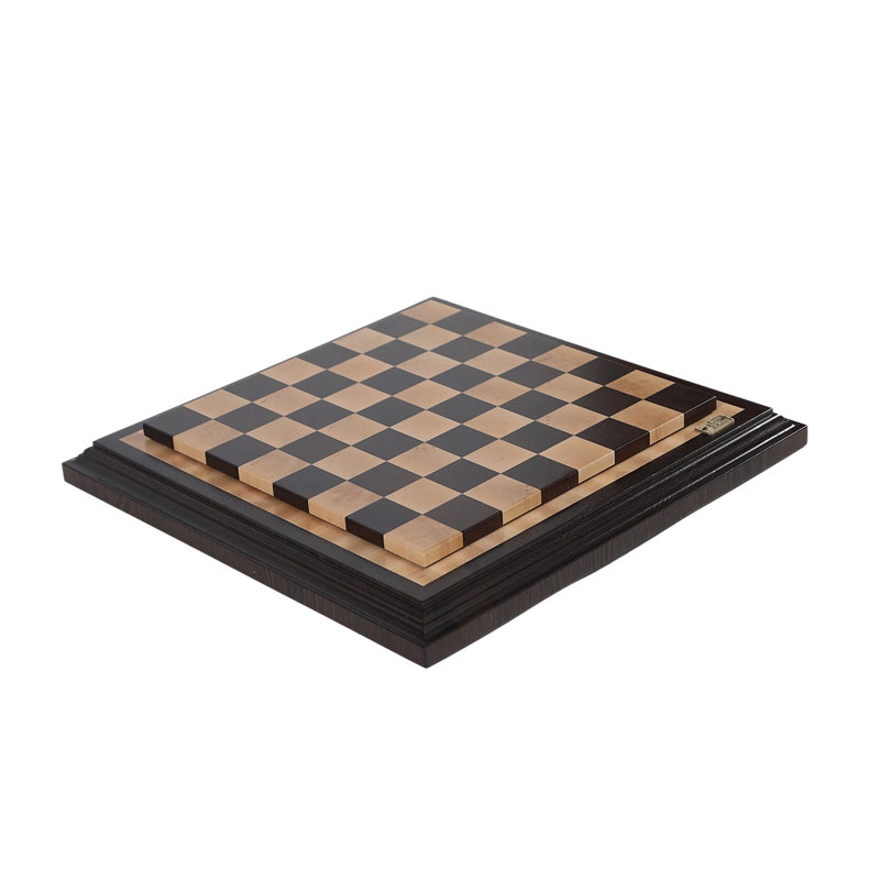 Handmade Brown/Beige Chess Board Game, 21" L x 21" W x 2.5" H