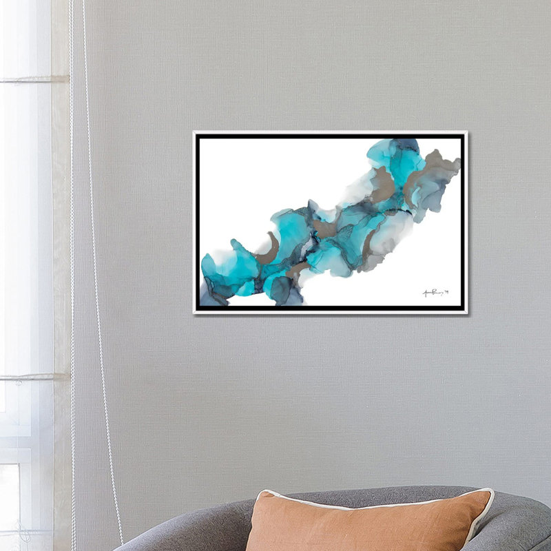 Eaux glacées par Jamie Pomeranz-reproduction d’art, Toile blanche encadrée, Pas de tapis, H 18 po x l 26 po x P 1,5 po