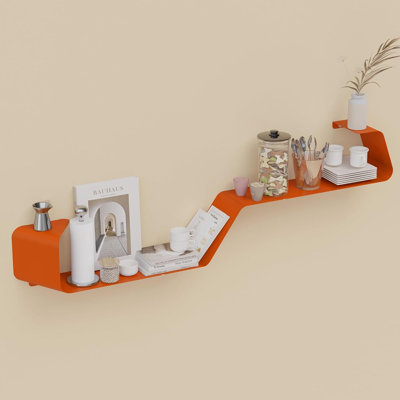 Floating Shelves, Wall Shelf, Set Of 3 Wall Mounted Metal Shelve...