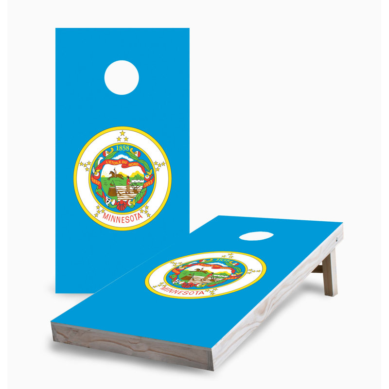 Minnesota State Flag 2x4 Cornhole Board Set | Includes (2) Boards (8) Bags & Optional Accessories
