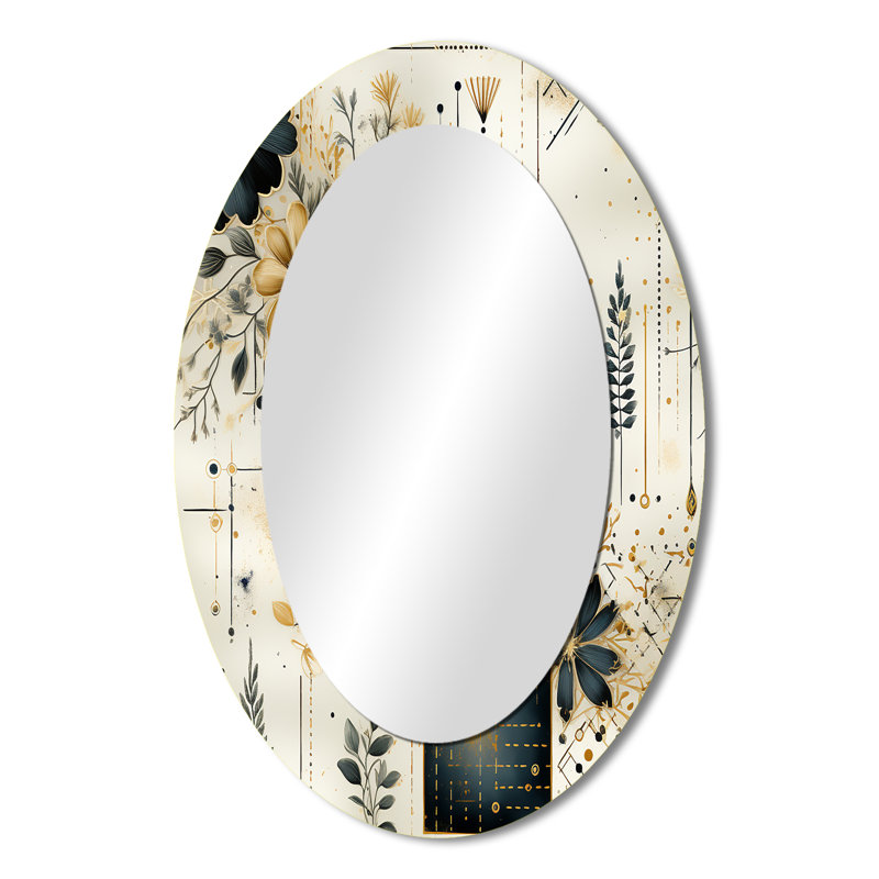Somona - Miroir mural ovale gris, 36 po x 24 po