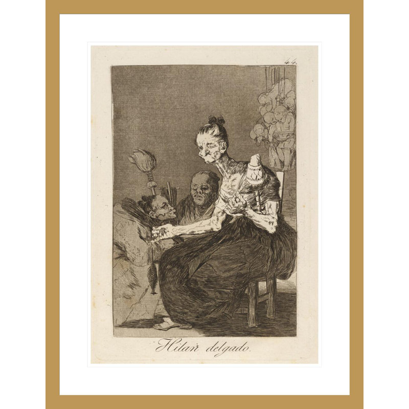 Hilan Delgado. (Ils tournent finement.) Par Francisco de Goya - Estampe numérique encadrée, H 29,5 po x l 22,93 po