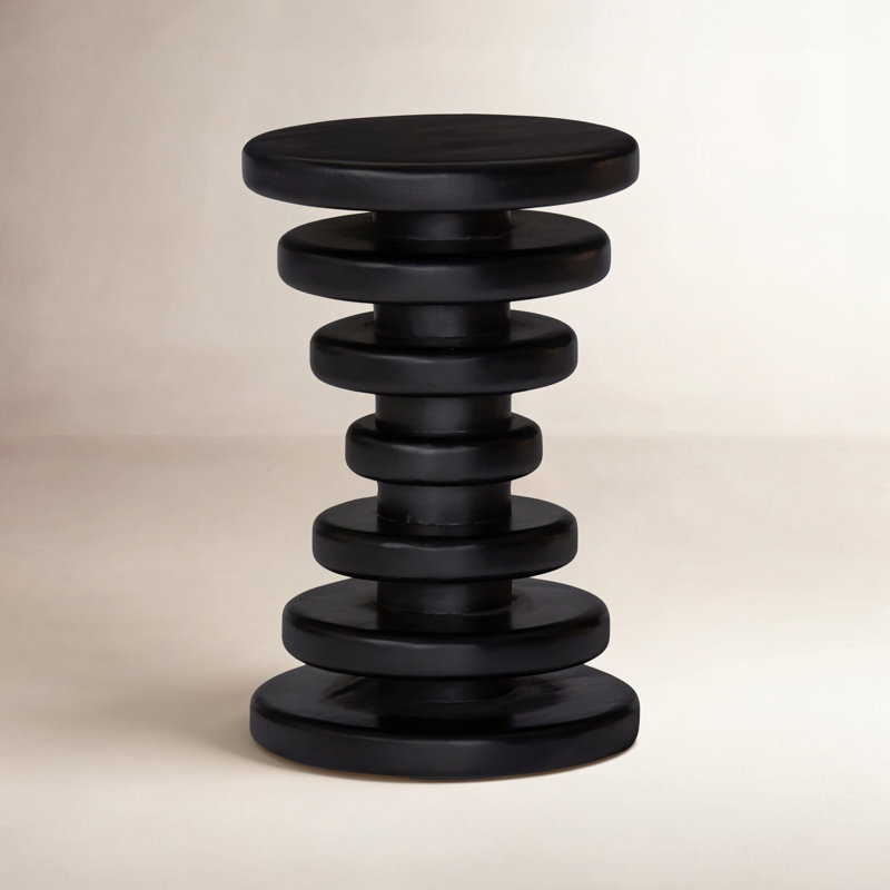 Hylan Solid Wood End Table, Charcoal Oil Finish
