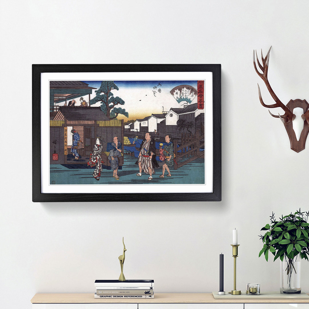Ryogoku Yanagibashi by Utagawa Hiroshige - Picture Frame Painting Print