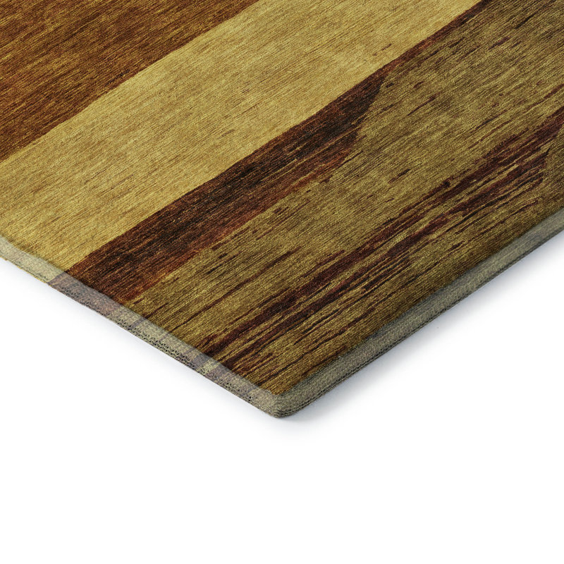 Premium Machine Washable Brennon AMF1624 Stripes Rug, Rectangle 3' x 5'
