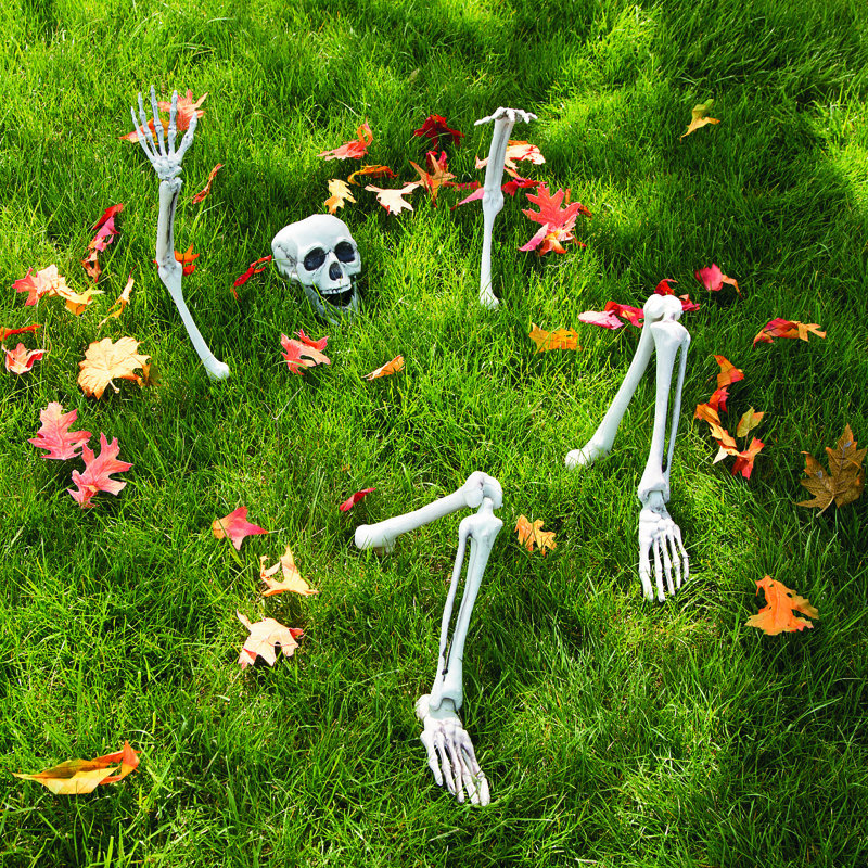 Ensemble de 9 figurines de jardin squelette 9 pièces 