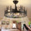 Ventilateur de plafond de ferme à 5 lumières 23,62 po avec lumière, réversible à 6 vitesses et télécommande incluse