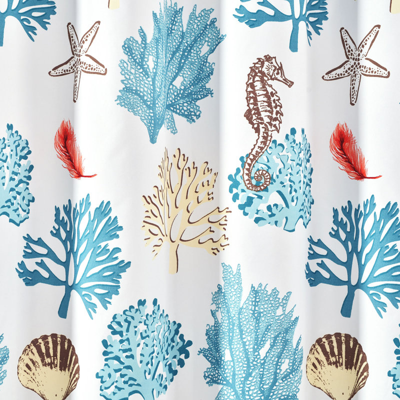 Coastal Reef Feather Single Shower Curtain