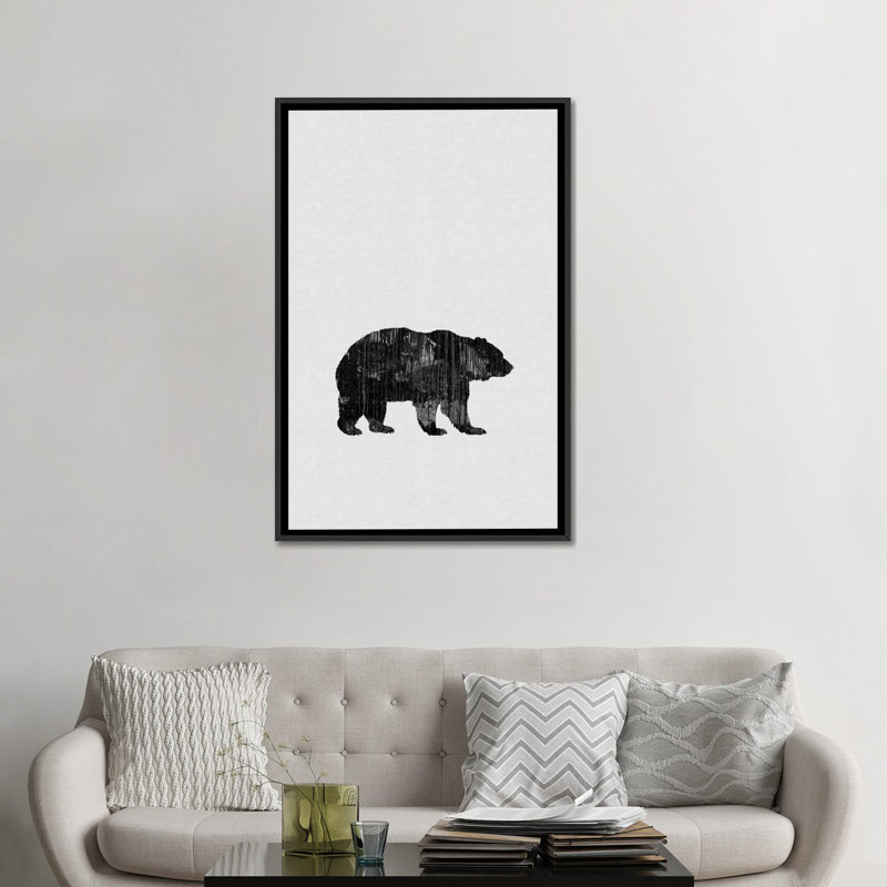 «Bear», impression sur toile, H 48 po x l 32 po x P 1,5 po, Toile avec cadre noir, Pas de tapis