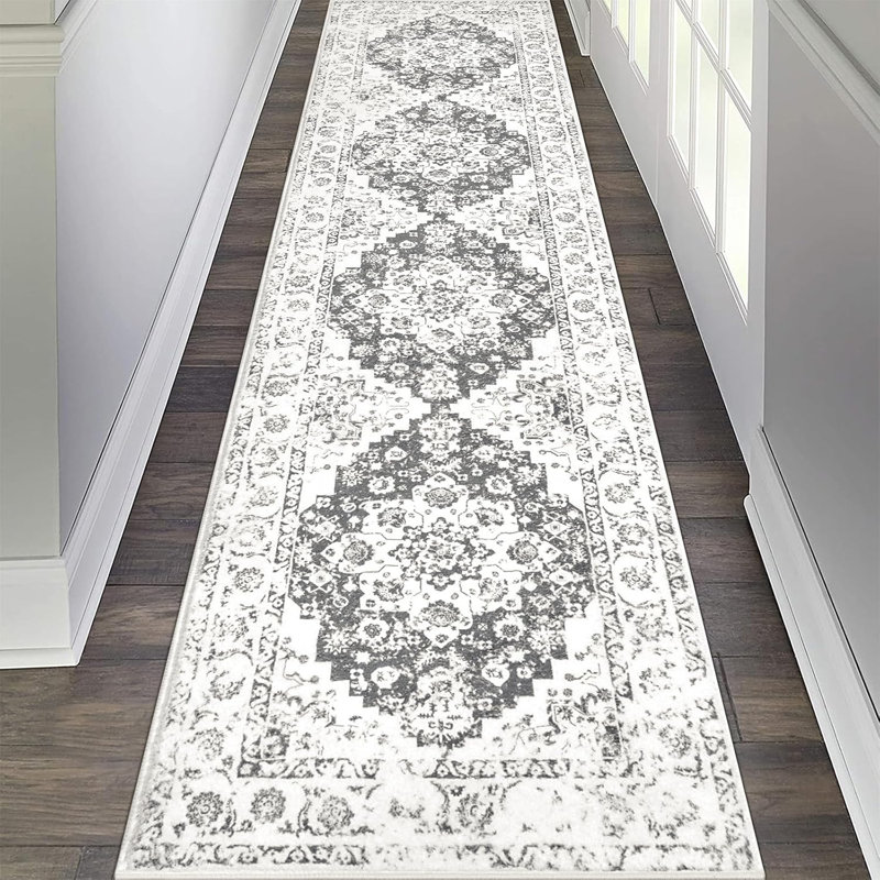 Area Rug, Beige/Gray, Runner 2' x 7'10"