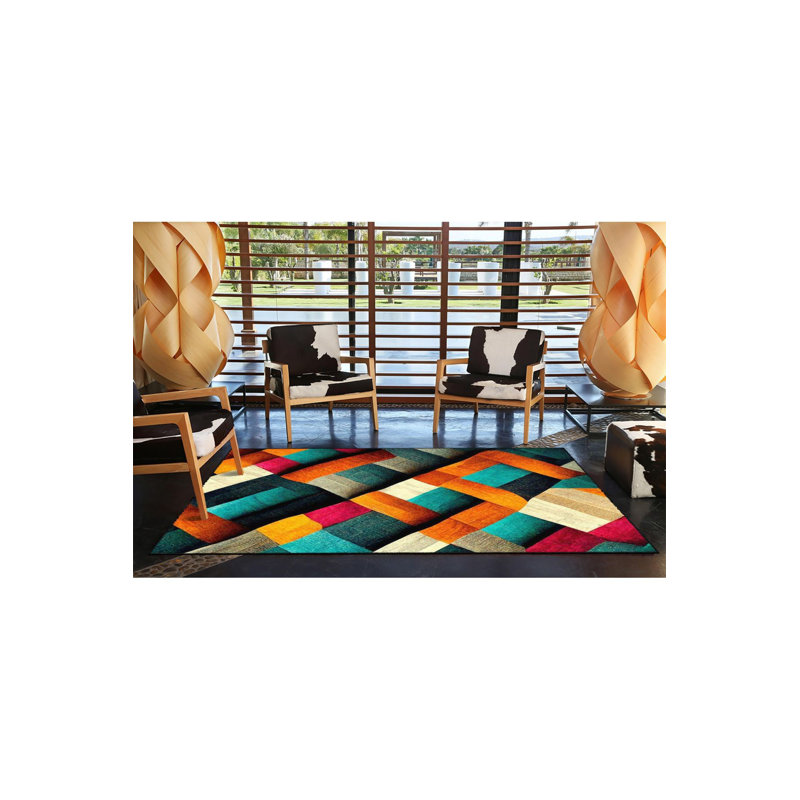 Tapis lavable à motifs superposés, Sous-tapis carré 3 pi 3 po inclus