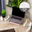 Support pour écran Mind Reader, style contemporain, organisateur de bureau, rehausseur pour ordinateur portable, bureau, verre, transparent
