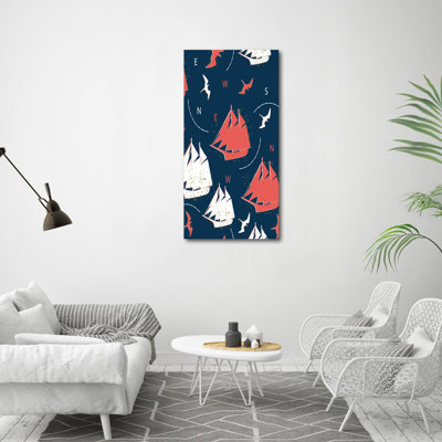 Ships, Sea Birds - Wrapped Canvas Print
