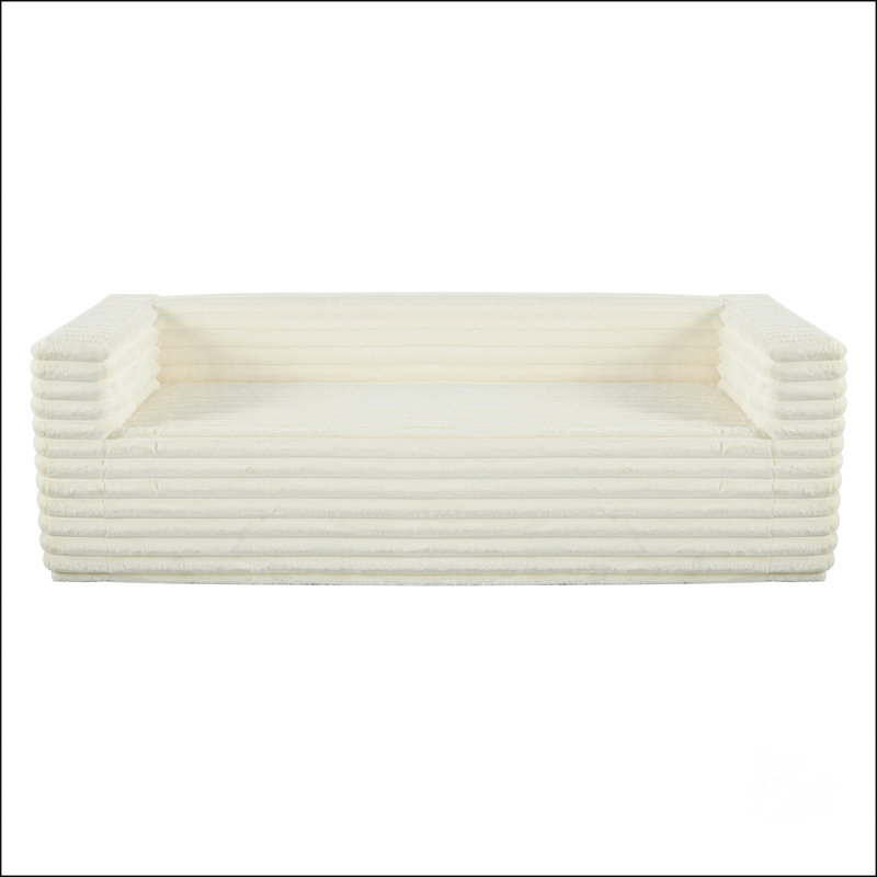 Canapé en velours côtelé de 89 po, Beige