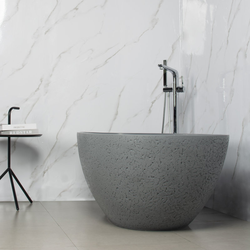 Baignoire de trempage autoportante 65 po x 33 po gris foncé