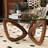 Tempered Glass Top Solid Wood Coffee Table