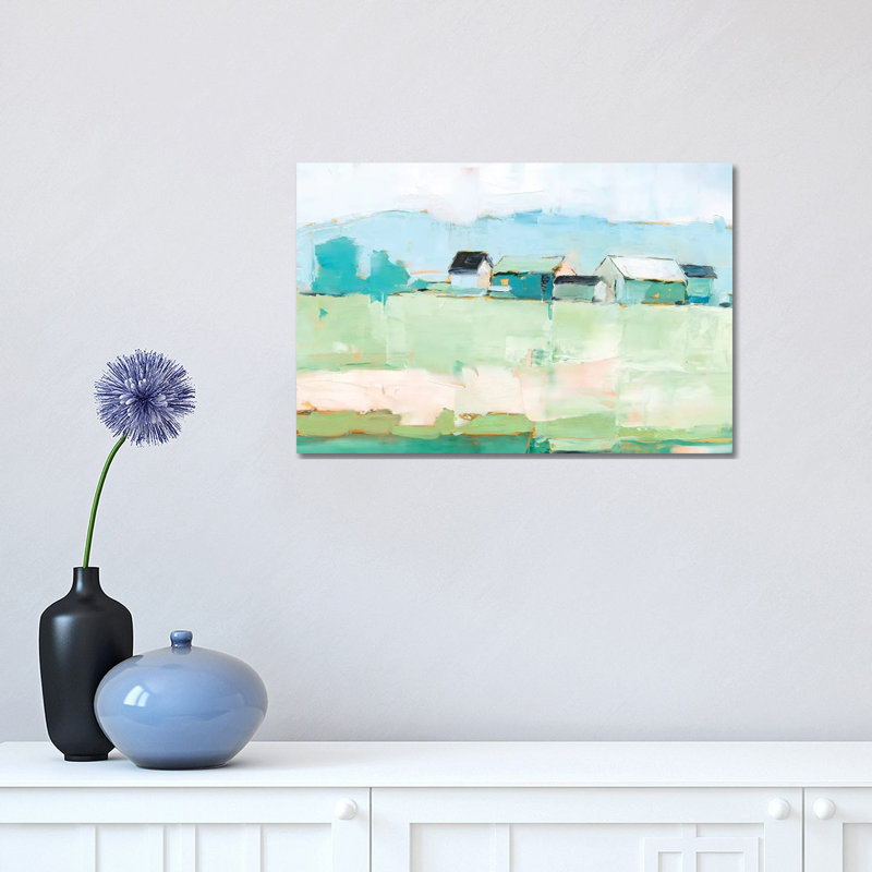 "Rurale pastel II" par Ethan Harper - reproduction d'art, H 12 po x l 18 po x 1,5 po, Toile tendue, Pas de tapis